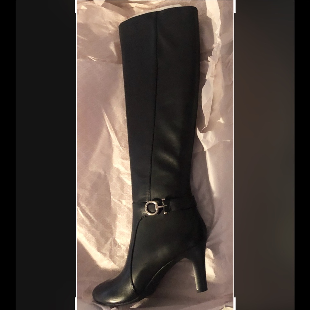Bandolino Lella Heeled Boots, Black Leather